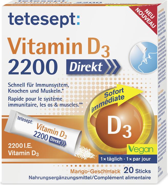 Produktbild Tetesept Vitamin D3 Direkt vegan Sticks (20 Stück, 78 g)