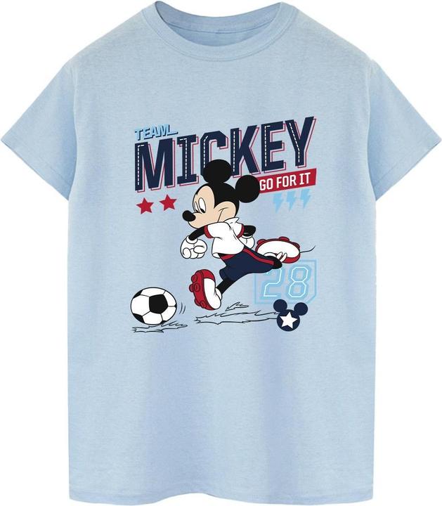 Actual product image Disney Womens/Ladies Mickey Mouse Team Mickey Football Cotton Boyfriend T-Shirt (XL)