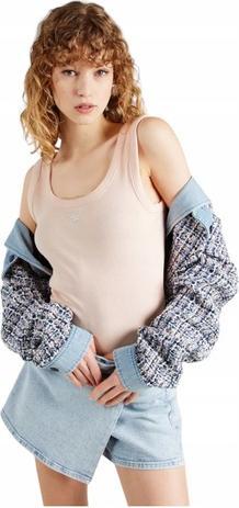 Actual product image Guess Ladies Top Sl Triangle Bling Rib T-Shirt (XS)