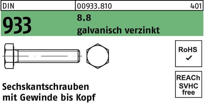 Productafbeelding Zeskantkopschroef DIN 933 VG M 16 x 160 8,8 gegalvaniseerd (25 Schroeven per stuk)