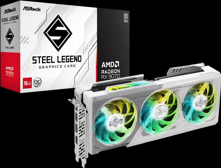 Productafbeelding AsRock Radeon RX 9070 Steel Legend OC (16 GB)