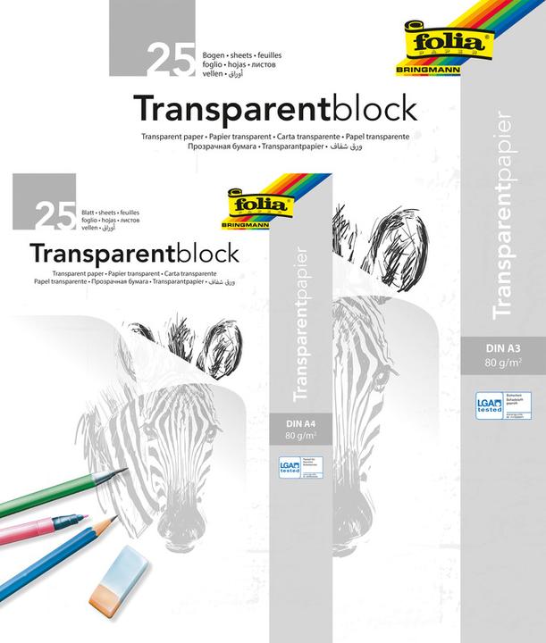 Produktbild Folia Transparent-Papier-Blöcke (80 g/m², 25 x)