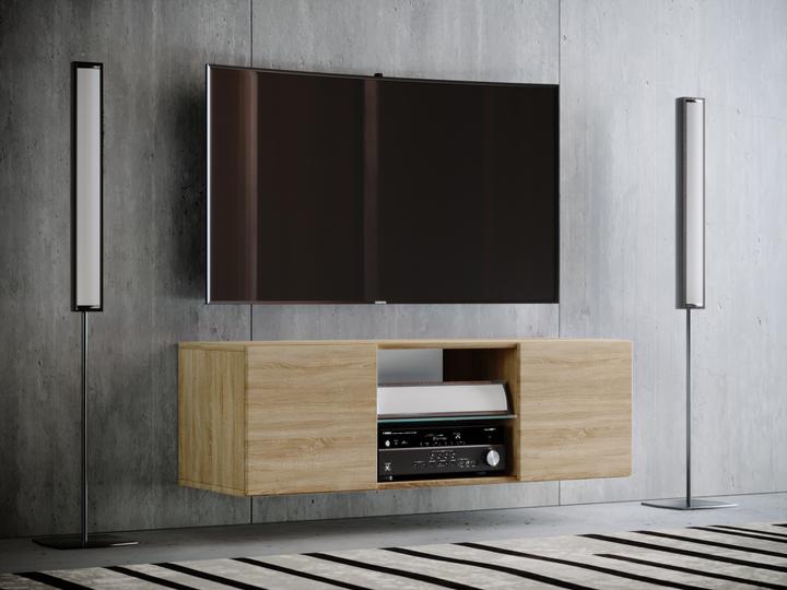 Actual product image VCM Wood TV wall lowboard television cabinet Jusa (115 x 36 x 40 cm)