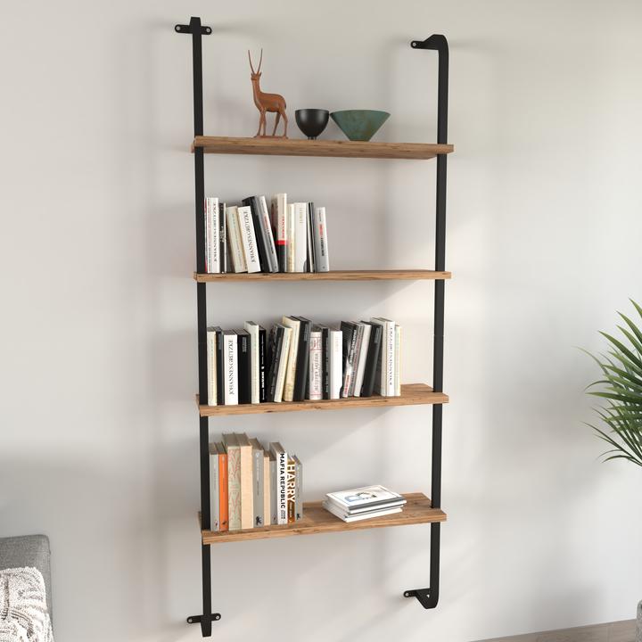 Image du produit VCM Étagère murale en bois Étagère suspendue Insasi 4 (64 x 20 x 150 cm)