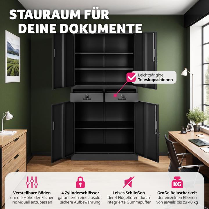 Immagine prodotto tectake Armadio per archiviazione (80 x 40 x 180 cm)