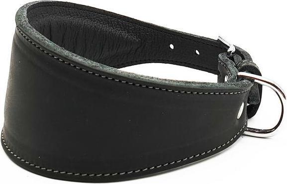 Actual product image Colly Greyhound collar lined, brass chrome plated, 37 cm, 59 mm, black (Dog, General)