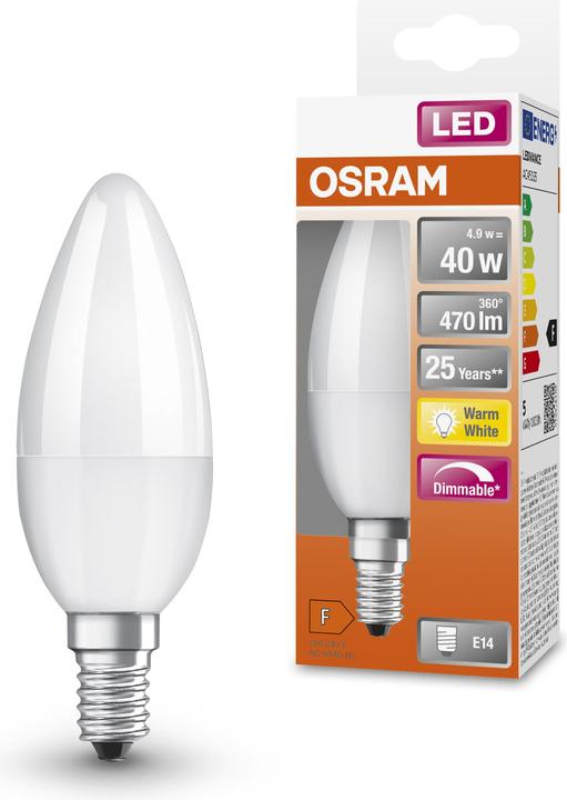 Etichetta energetica Osram Superstar Classic B (E14, 40 W, 470 lm, 1 x, F)