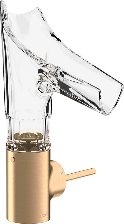 Produktbild Axor Starck V Einhebel-Waschtischmischer 140 mit Glasauslauf und Ablaufgarnitur - Facetten