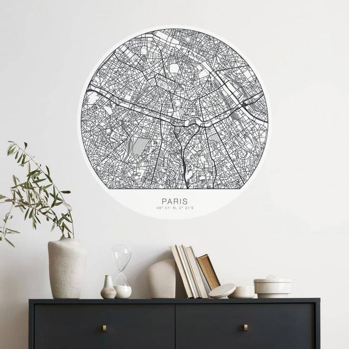 Actual product image Trenddeko City map Paris - round (Ø 50 cm)