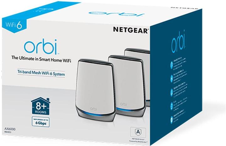 Actual product image Netgear Orbi WiFi 6 Mesh System AX6000 (RBK853)