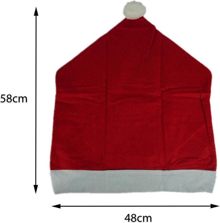 Actual product image Novaliv Christmas Chair Covers Set of 6 I Red I Father Christmas Hat I Chair Covers Dining Room Christmas