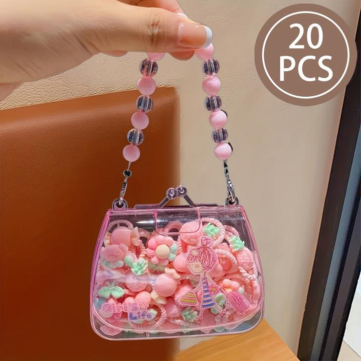 Produktbild Activity Board 20Pcs Sweet Style Harz Haargummis Set für Jugendliche, gemischte Farbe Pflanze Muster, sortierte