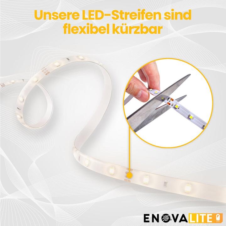 Produktbild Enovalite LED-Streifen (Warmweiss, Mehrfarbig, Kaltweiss, 500 cm, Indoor)