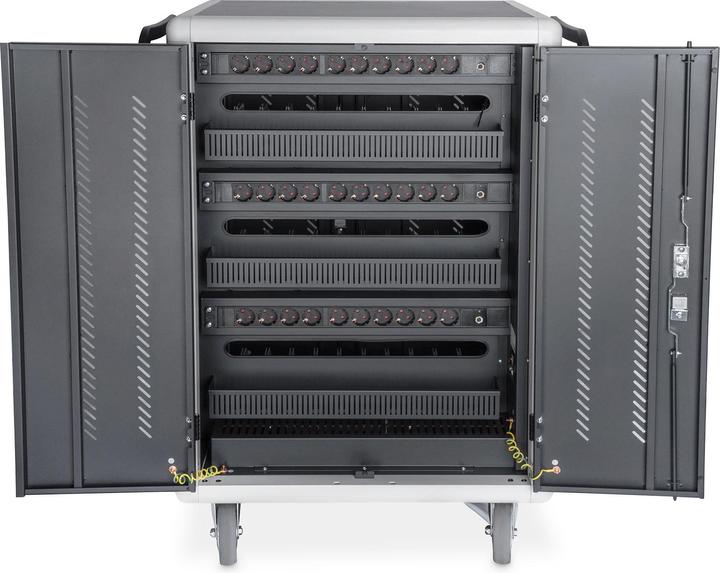 Actual product image Digitus Mobile charging cabinet, 15.6", USB-C 30 charging stations, PDU, fan, 1260 x 824 x 650 mm