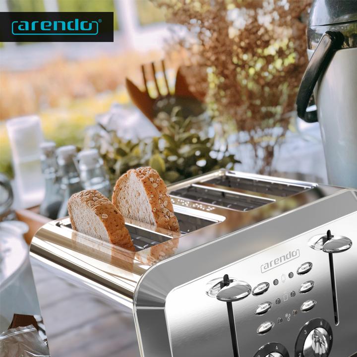 Immagine prodotto Arendo Tostapane in acciaio inox 4 fette, automatico, acciaio inox, involucro termoisolante a doppia