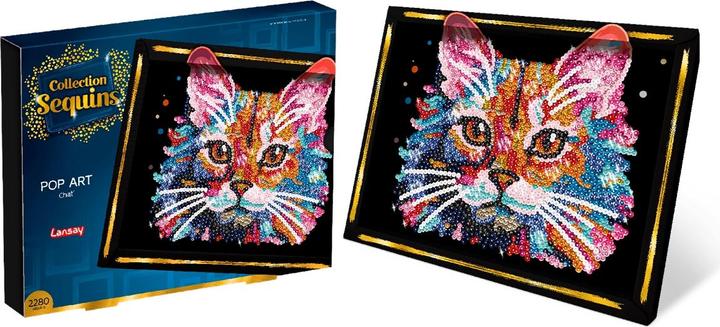 Actual product image Lansay Sequin art PopArt cat