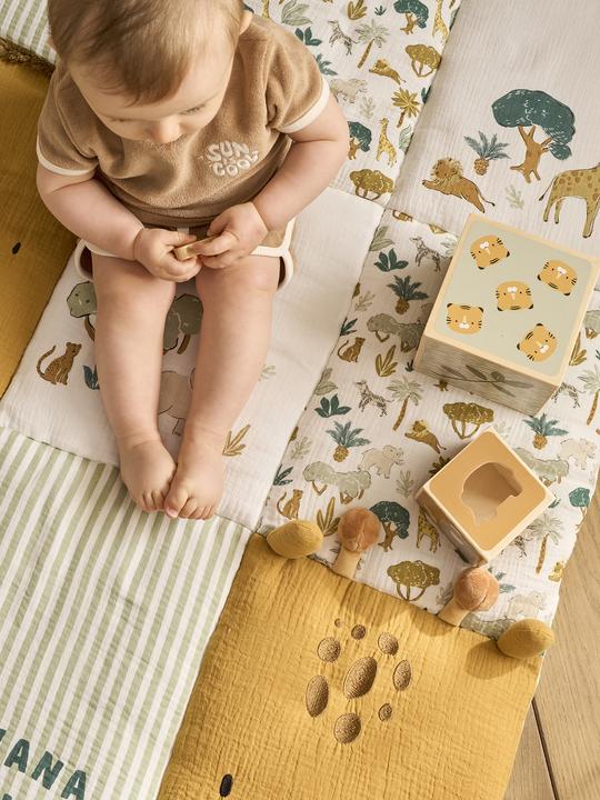 Produktbild Vertbaudet Baby Patchwork-Spieldecke/Laufstalleinlage SAVANNE (100 x 100 cm)