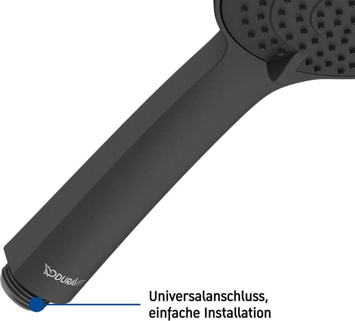 Actual product image Duravit Hand shower 110, 3 jet black matt (3 Beam types, 14 l/min)