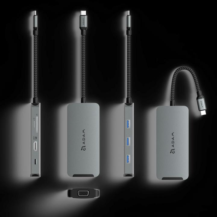 Actual product image Adam Elements CASA A08 Multi-Function Hub 8in1, grey (USB-B, 8 Ports)