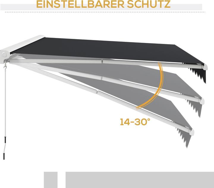 Produktbild Outsunny Markise mit Fernbedienung und Halbkassette (3 m)