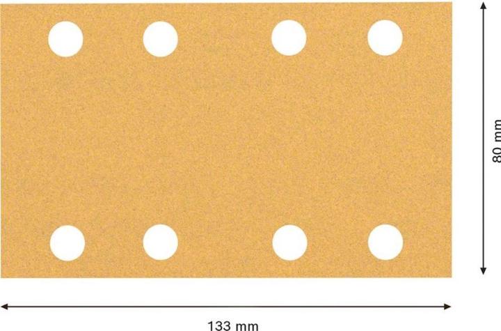 Produktbild Bosch Professional Zubehör EXPERT C470 Schleifpapier mit 8 Löchern für Schwingschleifer, 80 x 133 mm, G 100, 10-tlg. (100)