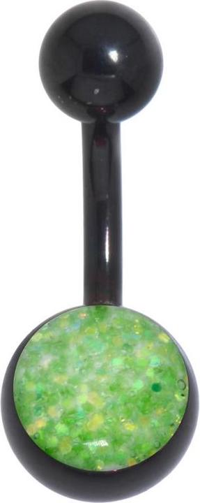 Bijouteria Bauchpiercing (PVD Beschichtung (schwarz), Chirurgenstahl 316L, Epoxiharz)