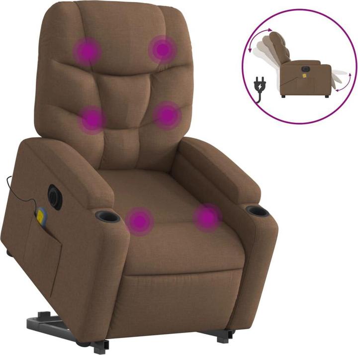 Actual product image VidaXL Electric massage chair with stand-up aid fabric
