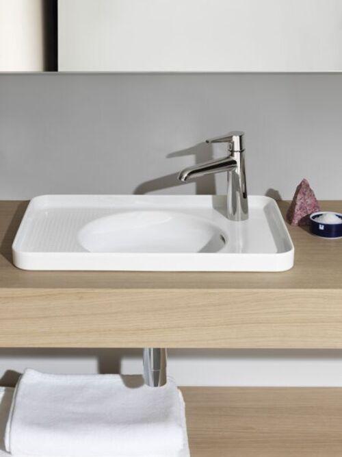 Produktbild Laufen Einbauwaschtisch VAL v ob mit Überlauf ohne Hahnloch weiss LCC (360 mm, 550 mm)
