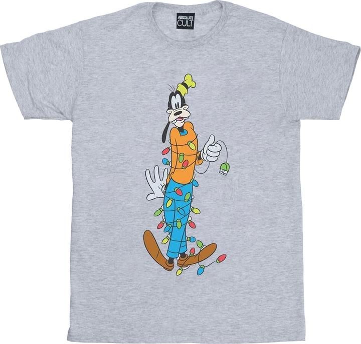 Actual product image Disney Womens/Ladies Goofy Christmas Lights Cotton Boyfriend T-Shirt (L)