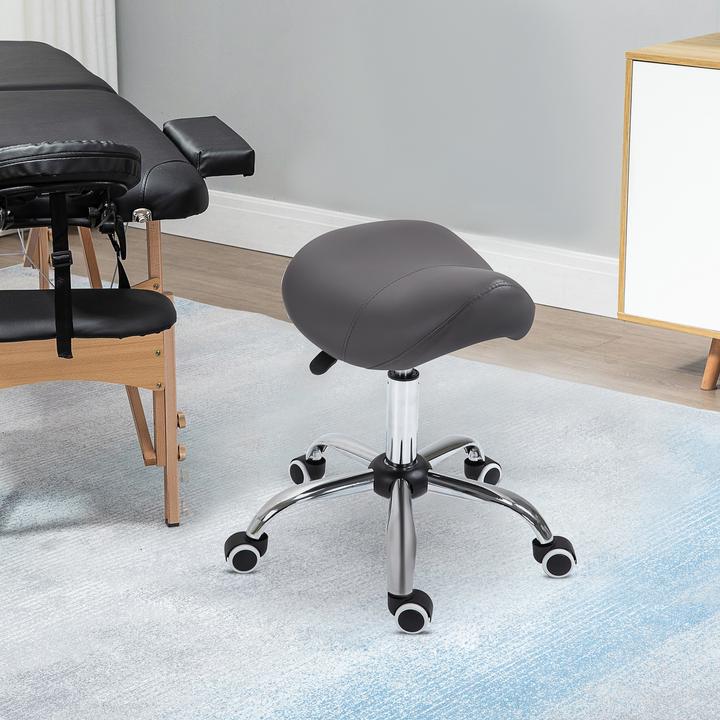 Image du produit Homcom Tabouret de selle avec roulettes en nylon