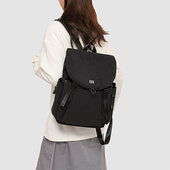 Image du produit Only-Bags.Store Nylon Freizeitrucksack - Leichte, einfarbige Reise-, Einkaufs- und Schultasche mit verstellbaren