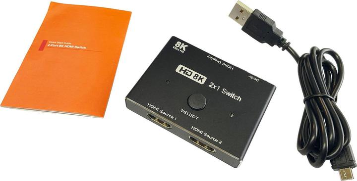 Image du produit Shiverpeaks S/CONN maximum connectivity Commutateur HDMI 2x1, métal, 8K60Hz, noir