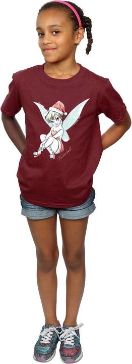Actual product image Disney Girls Tinkerbell Christmas Fairy Cotton T-Shirt (116)