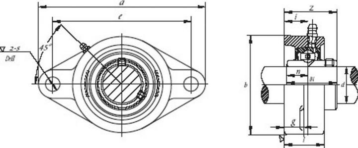 Image du produit UBC Bearing Palier à bride UCFL, boîtier en fonte UCFL 207 Diamètre d'alésage 35 mm Distance entre les trous