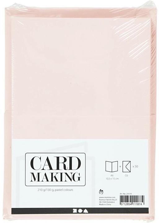 Image du produit Creativ Company Carte vierge et enveloppe 10.5 x 15 cm, 50 pièces, pastel (50 pcs)