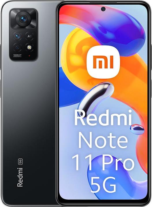 Image du produit Xiaomi Redmi Note 11 Pro 5G (128 Go, Gris graphite, 6.67", Double SIM hybride, 108 Mpx, 5G)