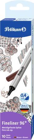 Actual product image Pelikan 96 Fineliner Fine (e) (Brown, Silver, 10 x)