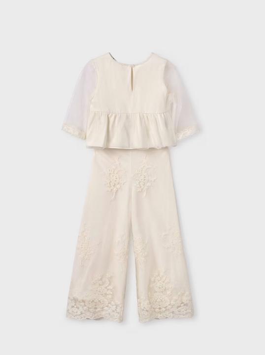 Actual product image Abel & Lula Jacquard tulle set with top and trousers (152)