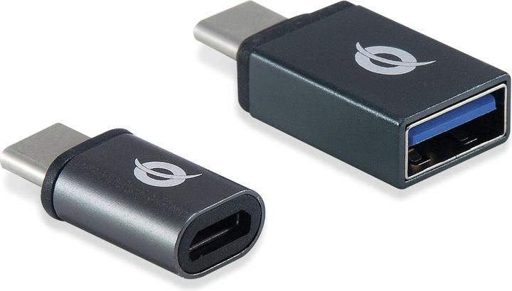 Produktbild Conceptronic Adapter USB-C -> USB3.0+Micro USB 2er-Pack sw (USB 3.1, USB 2.0, 1.47 cm)