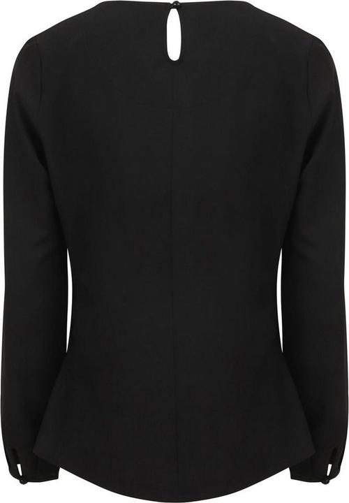 Actual product image Henbury Womens/Ladies Yarn Pleat Front Long-Sleeved Blouse (S)