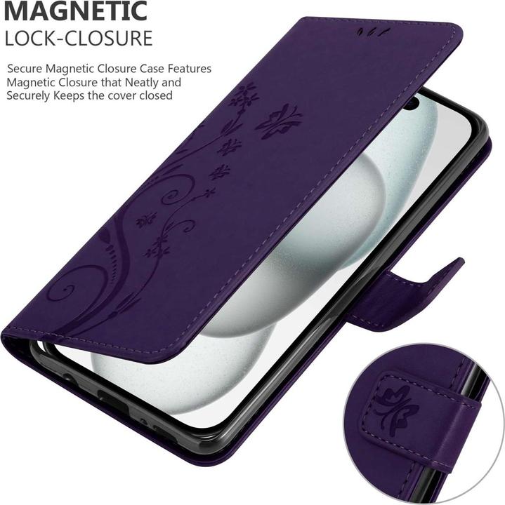 Produktbild Cadorabo Hülle für Apple iPhone 15 mit Blumen Muster (Apple iPhone 15)