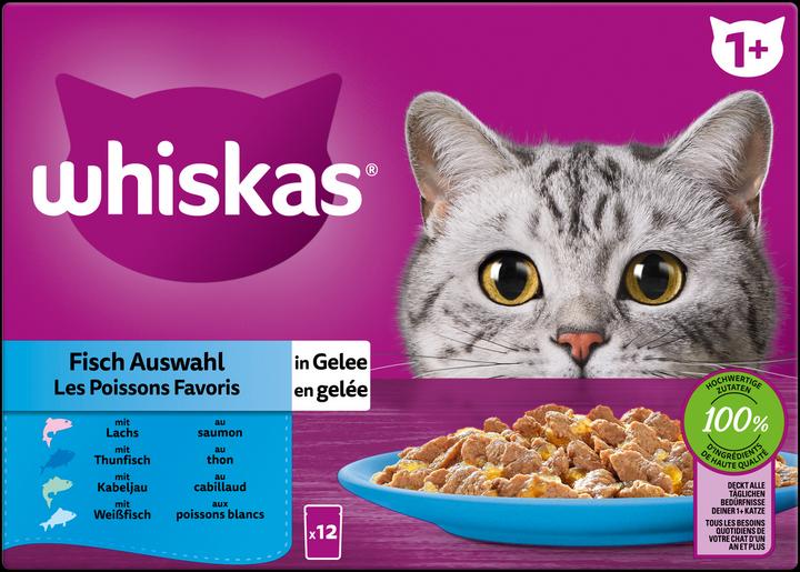 Image du produit Whiskas Fisch Auswahl in Gelee (Adulte, 12 pcs, 1020 g)