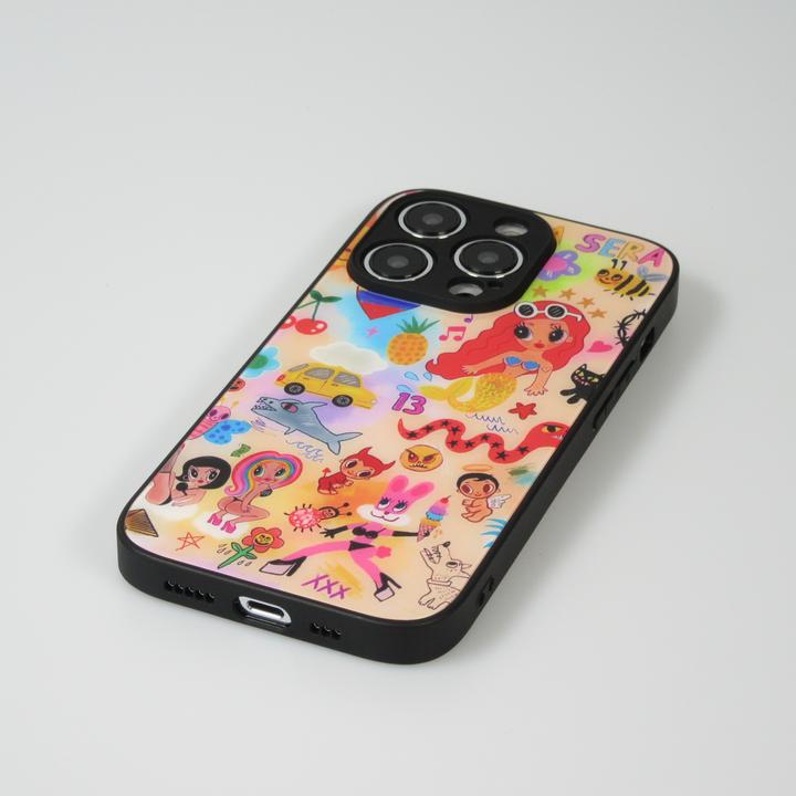 Actual product image PhoneLook Cover Karol G Hot cartoons with brilliant surface with black silicone edges (Apple iPhone 14 Pro)