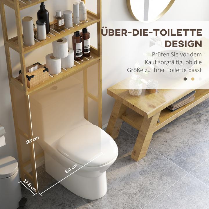 Image du produit Kleankin Étagère de salle de bain à 3 niveaux (68 x 20 x 165 cm)