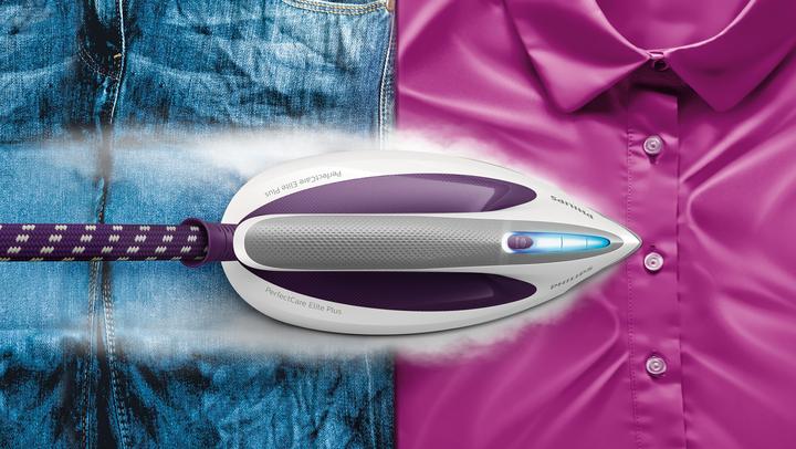 Actual product image Philips GC9660/30 steam ironing station T-ionicGlide soleplate Purple, White (2700 W, 520 g/min)