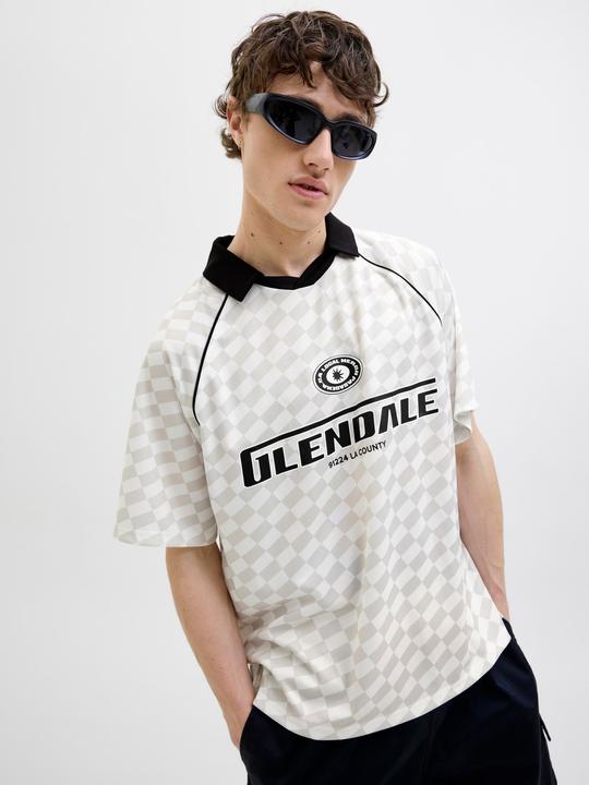 Actual product image Jack & Jones Jcoretreat Aop Mesh Open Collar Polo Ln (M)