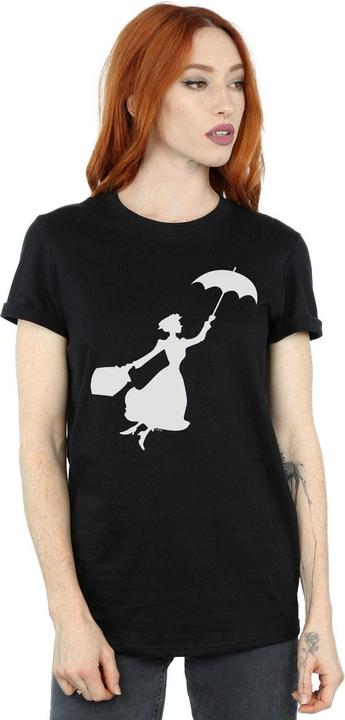 Actual product image Disney Womens/Ladies Mary Poppins Flying Silhouette Cotton Boyfriend T-Shirt (L)