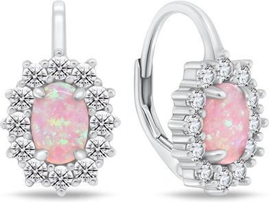 Produktbild Brilio Silver - Charming silver earrings with zircons and pink opals EA1127WP