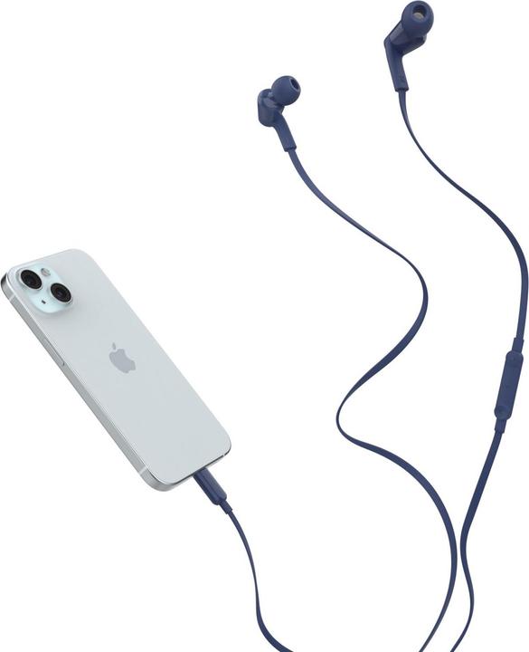 Actual product image Belkin Rockstar in-ear headphones cable, USB-C, blue G3H0002hqBLV2 (No noise cancelling, Cable)