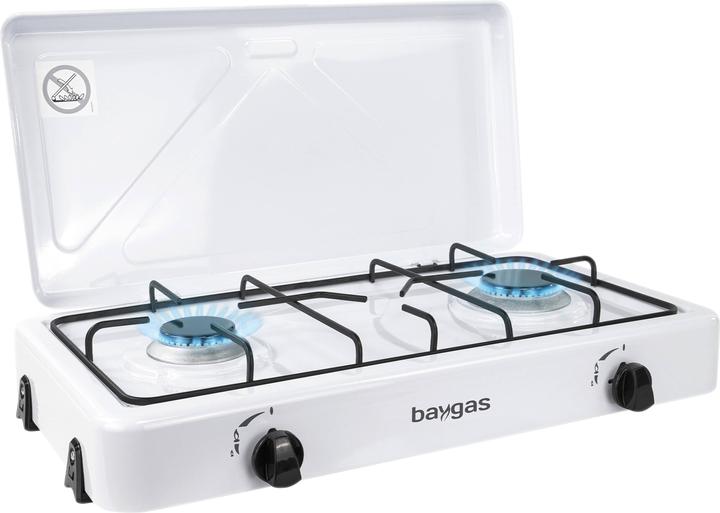 Produktbild Baygas Mobiler Gaskocher, 2-flammig weiss